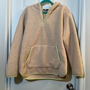 🦋 Lands' End Beige Sherpa Hoodie large